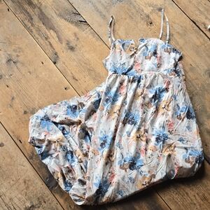 Panache Floral Maxi Dress in Light Blue, Mustard & Blush